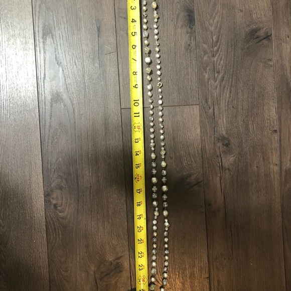 VINTAGE Glass faux pearl beaded brass necklace - Picture 8 of 8